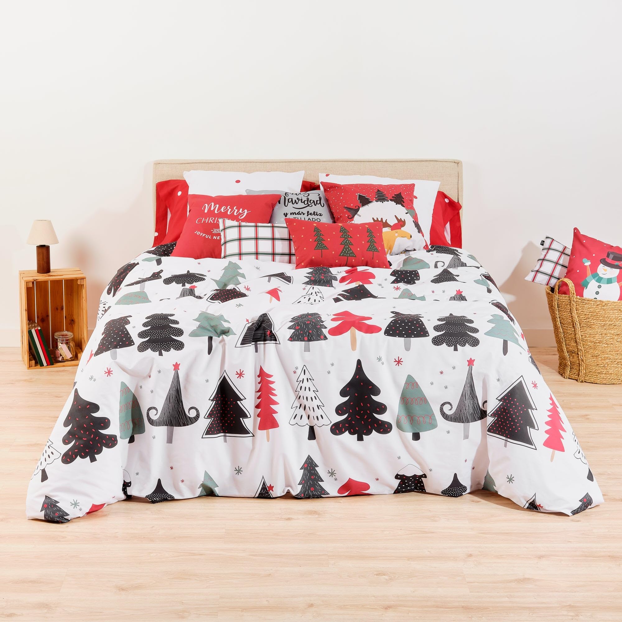 BELUM | Christmas Duvet Cover 50% Cotton - 50% Polyester, Duvet Cover with Buttons Laponia 5 180 (260 x 240)