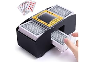 Xixter Automatic Card Shuffler for 2 Decks, Battery Powered Card Shuffler, Cards Shuffler Machine for Poker, Uno, Blackjack, Texas Hold'em, Skip-Bo, Home Card Games
