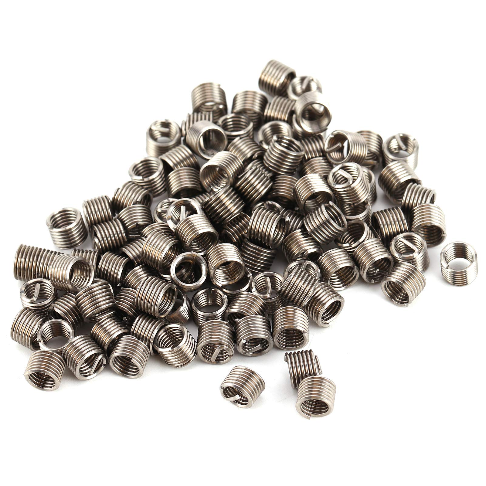 Screw Thread Insert Kit 100pcs M5 Stainless Steel Wire Thread Repair Inserts for Metal & Plastic, Helical Thread Locking Inserts, High-Strength Thread Restoration Kit