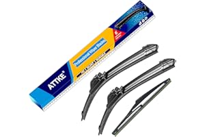 ATTKE 3 Wiper Blades 24" + 17" Front Wiper + 12" Rear Wiper Blades for Toyota RAV4 2006 2007 2008 2009 2010 2011 2012-OE Original Quality (Pack of 3)