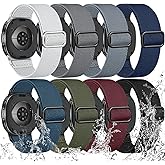 8 Pack Stretchy Band Compatible with Samsung Galaxy Watch 8 Band 40mm 44mm, Samsung Galaxy Watch 8 Classic 46mm, Soft Nylon Fabric Water-Resistant Elastic Solo Loop Sport Straps for Women Men