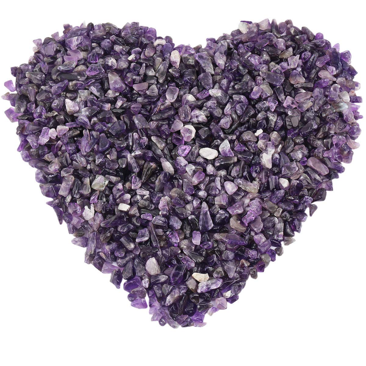 Nupuyai 1 lb Tumbled Amethyst Crystal Chips Stone, Crushed Irregular Shape Healing Reiki Crystal Stone for Home Decoration