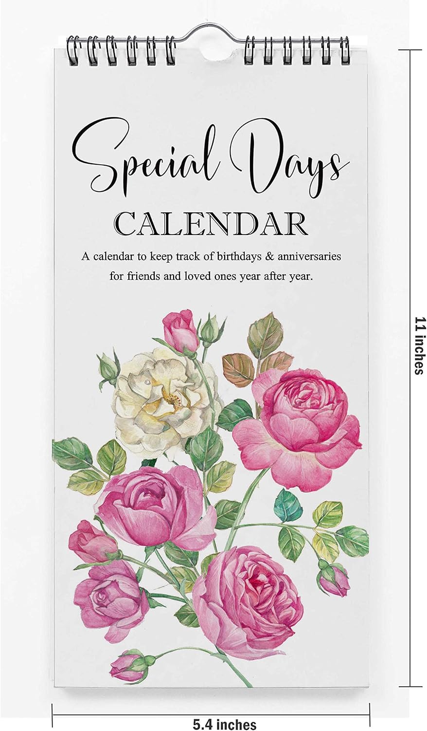 Inkdotpot Floral Perpetual Calendar Birthday Wall Hanging Anniversary Special Event Reminder Calendar Book Journal Stationary Wall Hanging Birthday Gift Card Planner Organizer - Image 4