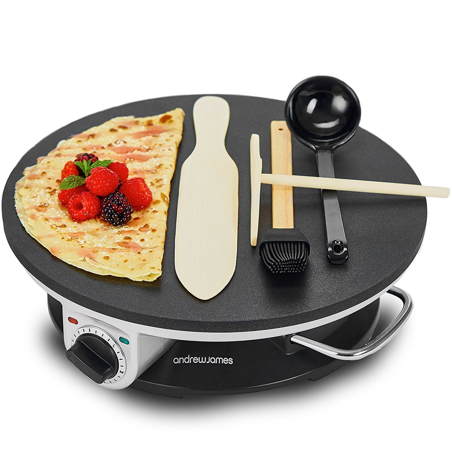 Andrew James Pancake Maker Crepe Machine | Electric Non-Stick Cooker with  Accessories & Adjustable Temperature Control | 1200W: Amazon.co.uk: Kitchen  & Home
