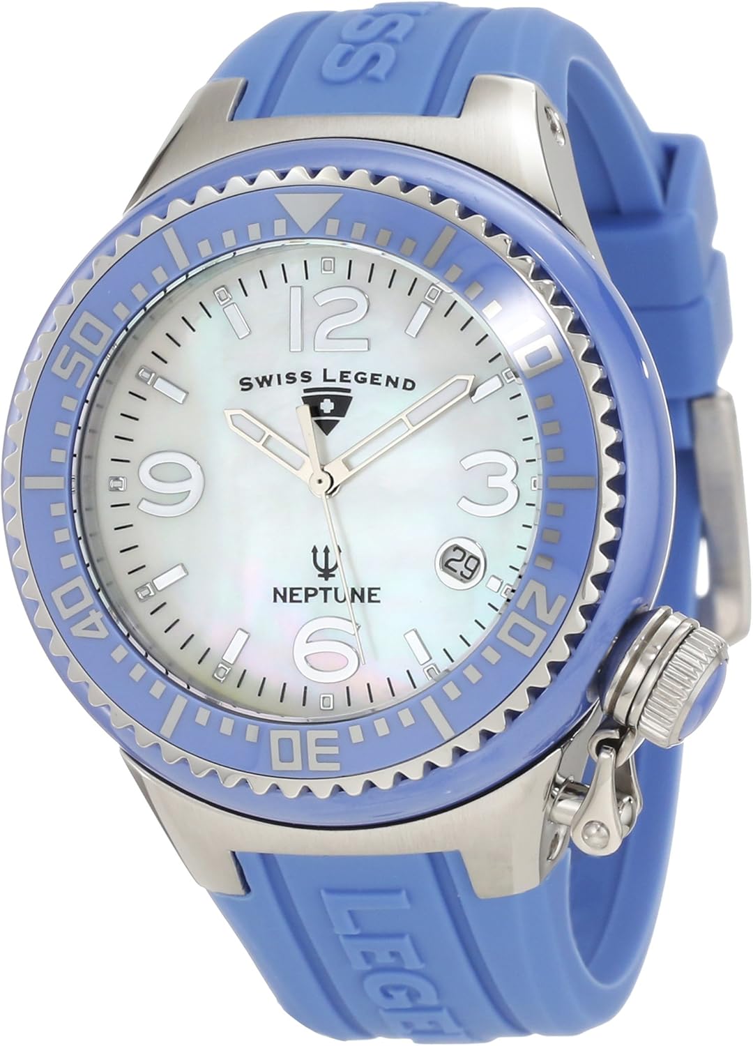 Amazon Com Swiss Legend Women S 11844 Blwsa Neptune White Mother Of Pearl Dial Watch Watches