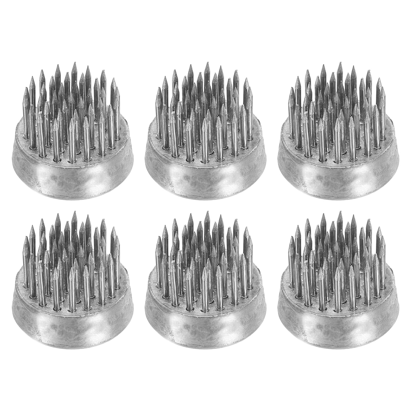 PATIKIL 0.9" Flower Frogs Ikebana Kenzan, 6 Pcs Flower Arranger Tool Stainless Floral Frog Pin Holder for Vase Flower Arrangement, Silver Tone