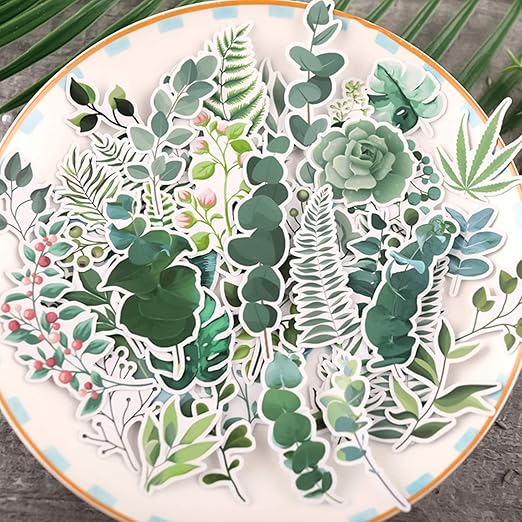 Amazon.com: Watercolor Green Plants Leaf DIY Planner ...
