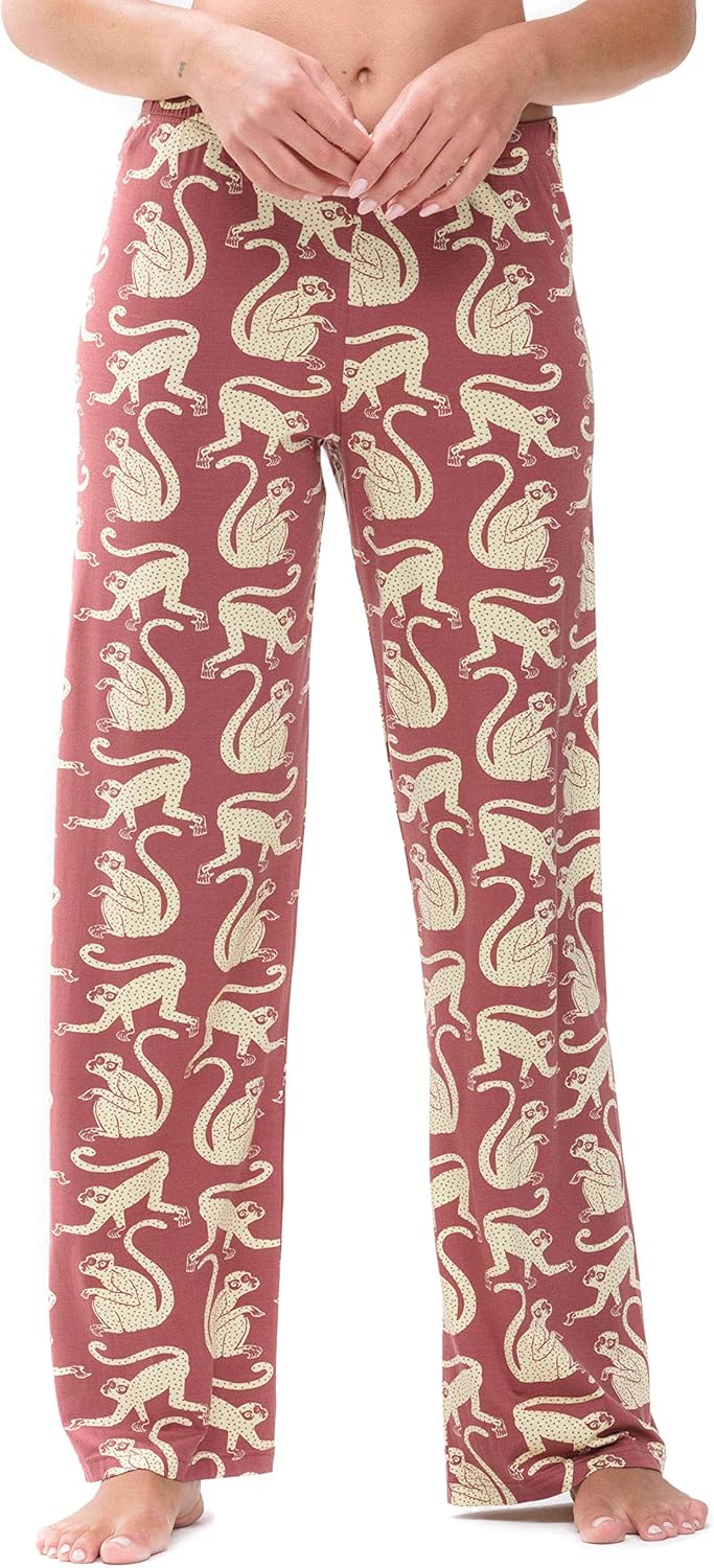 MEY Damen Loungehose Weites Bein - Modal Stoff Mit Mystical Maze Print