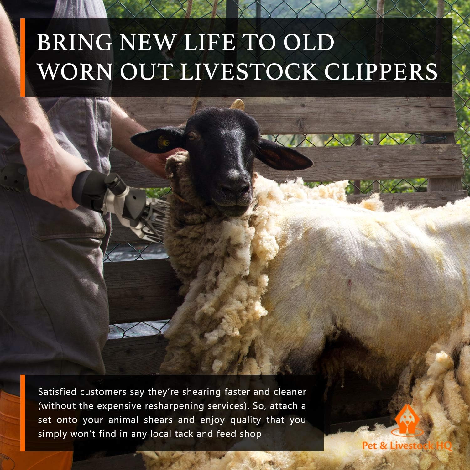 Pet & Livestock HQ | Shearing Blades for Pet & Livestock HQ 380W Sheep Clippers - Replacement for Oster, Lister, Heiniger, Detachable Animal Trimmer Shears for Grooming Goats, Lambs, Llamas, Alpacas