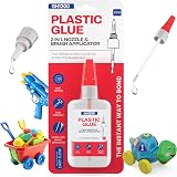 GH1200 2-IN-1 Plastic Glue with Brush & Nozzle, Quick Bonding
