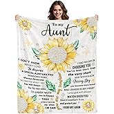Fiwbnasz Aunt Gifts, Aunt Birthday Gifts, Aunties Blanket, Gift for Aunts from Niece Nephew, Auntie Gift Ideas, Birthday Thanksgiving Day Aunts Present, to My Auntie Throw Blanket 50" x 60"