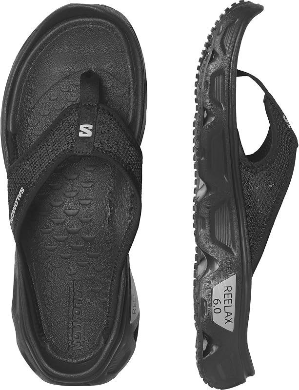 Reelax Break 6.0 Sandalias Hombre Verano con Entresuela y Plantilla EVA, Ligeras, Cómodas, Suaves y sin Custuras, Confort pies, Black, 40 2/3