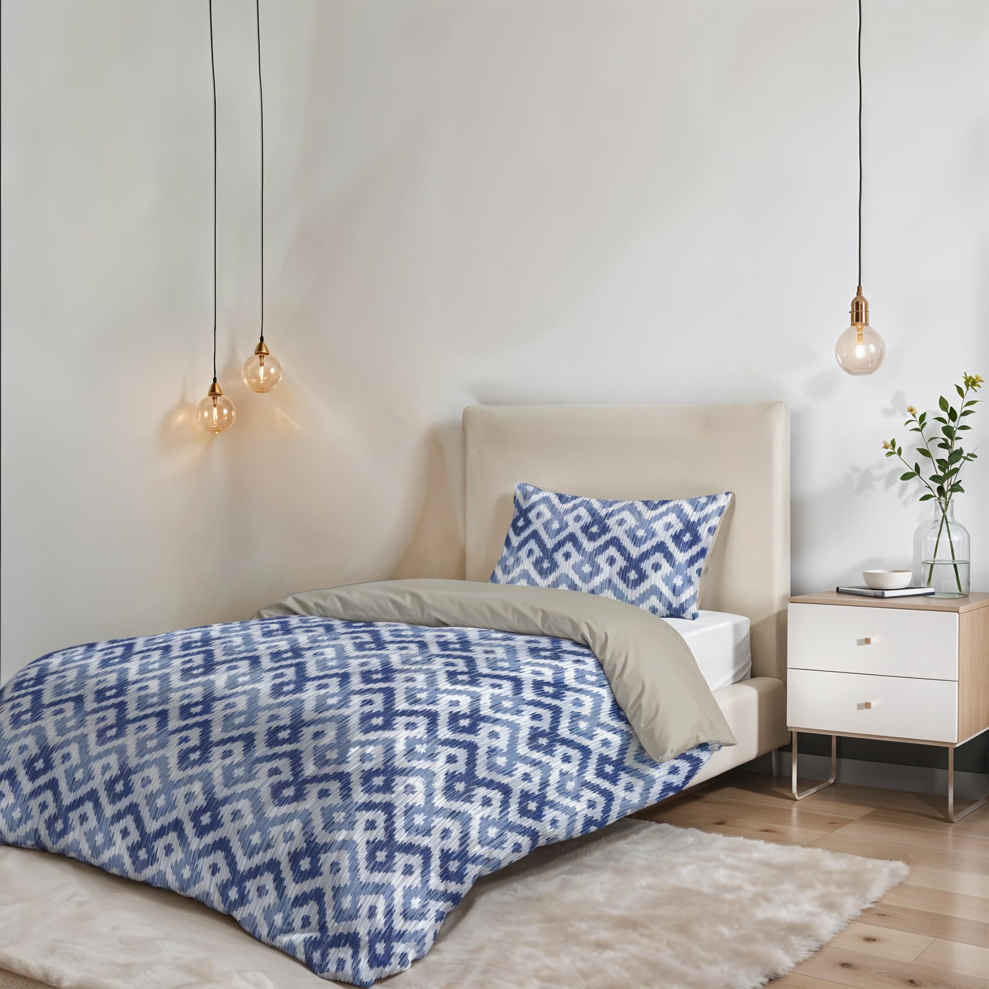 Italian Bed Linen Sogni e Capricci Fantasy Duvet Cover (Made in Italy), Microfiber, rombi, single