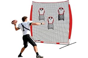 Gagalileo Football Throwing Net: Practice Accuracy Youth Trainer Quarterback Outdoor Backyard Players with Durable Fiberglass Poles Polyester Mesh