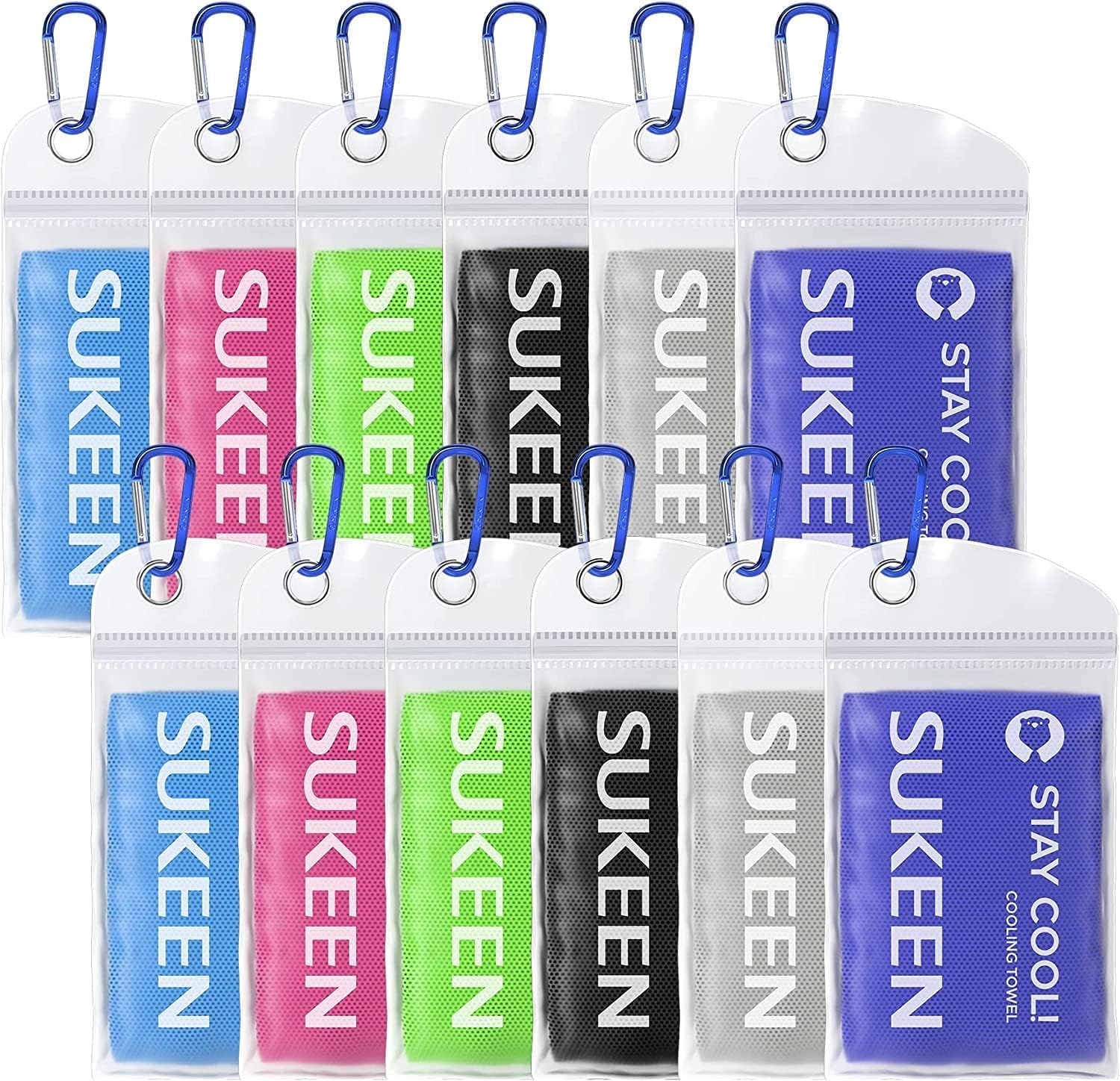 Sukeen Cooling Towel, Cooling Towels 12 pack, Stay Cool Ice Towel, Cooling Towels for Neck, Cold Towel, Gym Towel Men Women