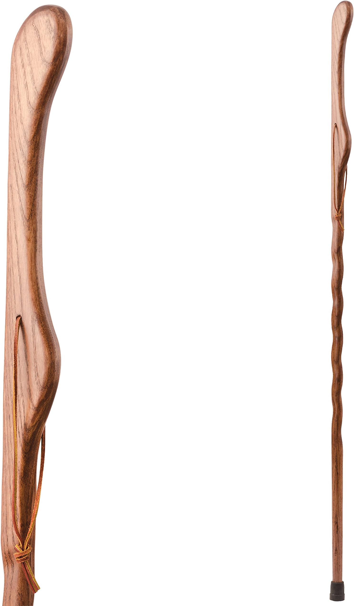 Brazos 41" Hitchhiker Twisted Oak Handcrafted Wood Walking Stick Hiking Trekking Pole, Red, Made in the USA