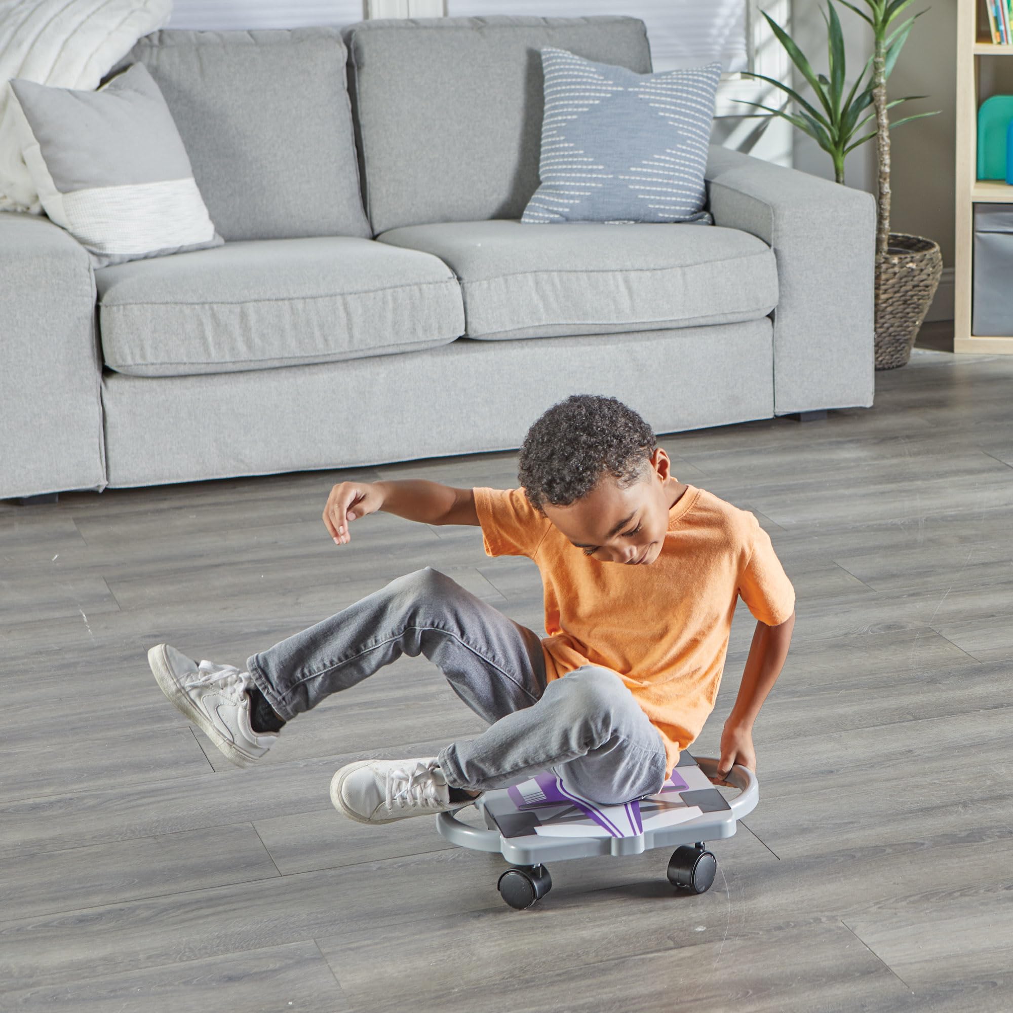 hand2mind Purple Speedway Racer Scooter Board, Floor Scooter Board, Gross Motor Toys, Kids Exercise & Physical Education Equipment, Playground Toys, Indoor Active Play, Toddler Outdoor Activities