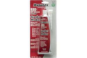 Dynatex 49202 Low Volatile RTV Silicone Gasket Maker, 0 to 650 Degree F, 3 oz Carded Tube, Red (Pack of 12)