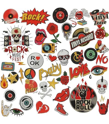 ROCKPATCH Amazon.com: IANZE 15PCS Rock Band Iron on Patches Punk Style