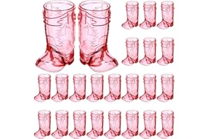 GANGBARU 24 Pcs 1oz Cowboy Boot Shot Glasses Plastic Mini Western Beer Mugs Clear Craft Reusable Boot Cups for Cowgirl Bachel
