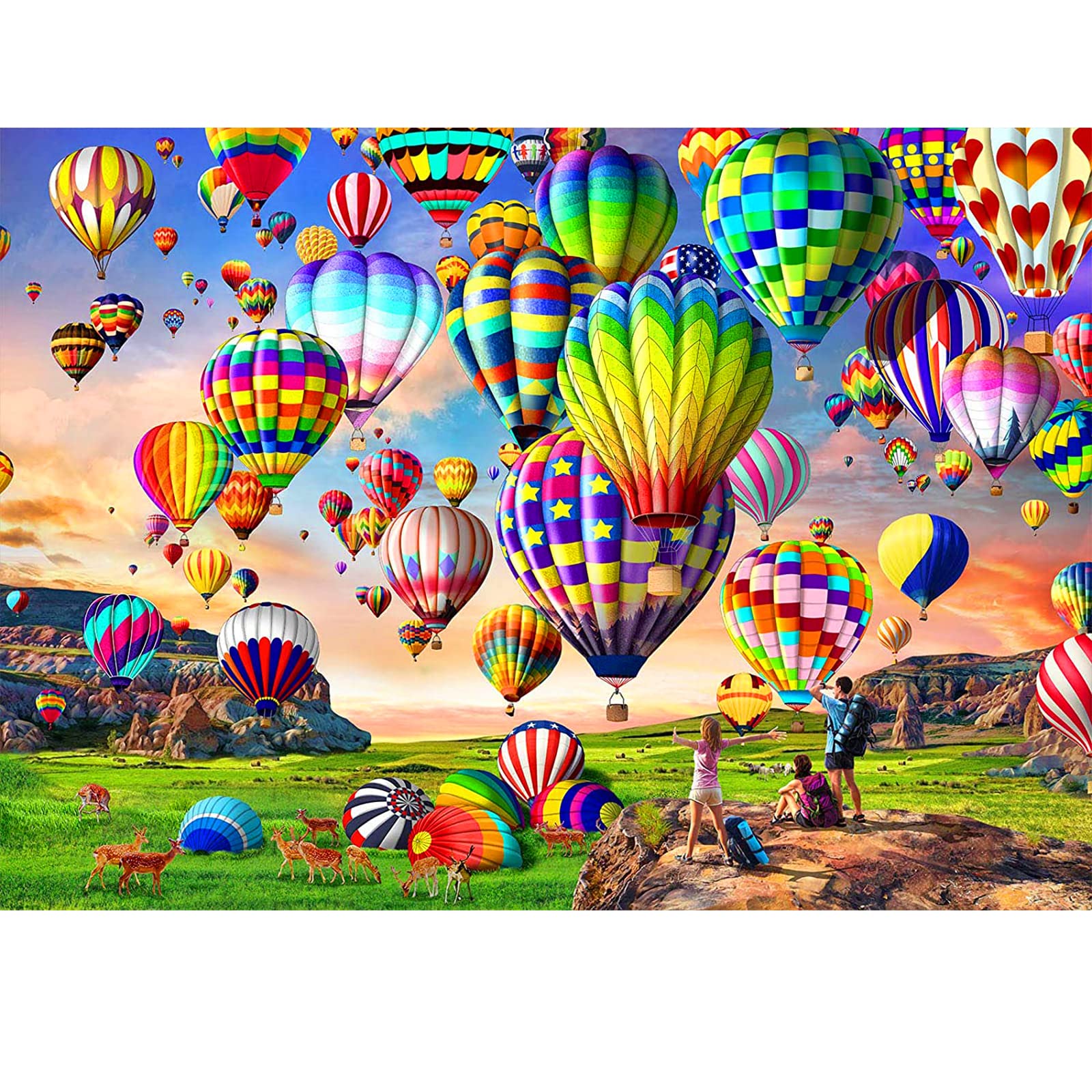 HUADADA Jigsaw Puzzles 1000 Pieces for Adults Hot Air Balloon Puzzle Educational Games Home Decoration Puzzle (27.56" x 19.69")…