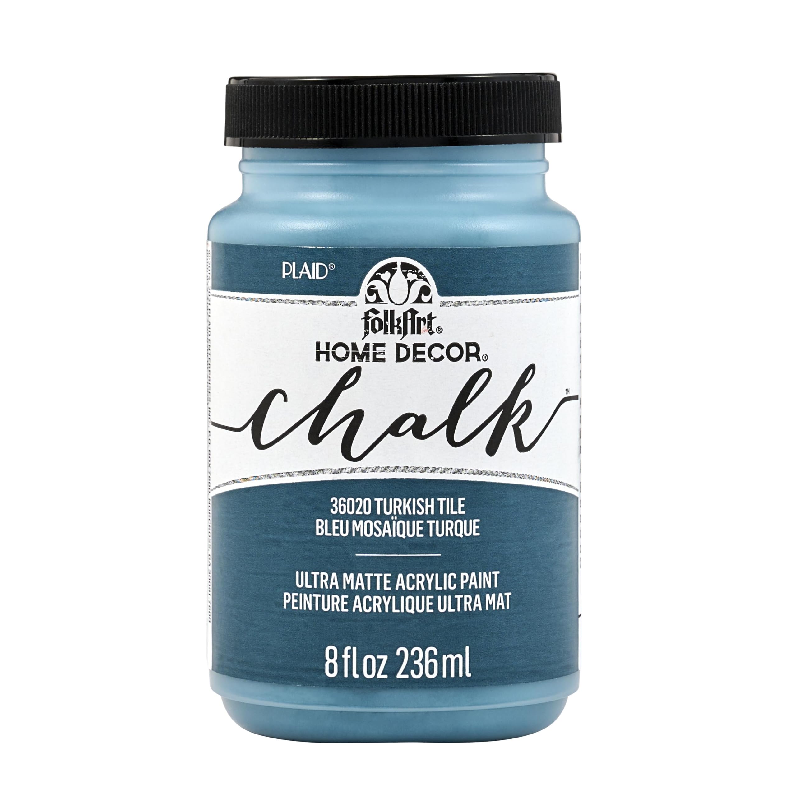FolkArt Home Decor Chalk Paint 8 Oz-Turkish Tile, Acrylic, Blue, 8 Fl Oz (Pack of 1)