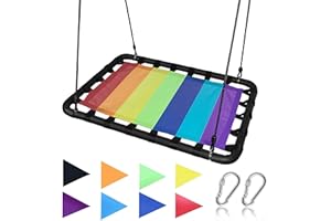 ROYAL OAK Giant Platform Tree Swing, 700 lb Weight Capacity, Durable Steel Frame, Waterproof, Adjustable Ropes, Flag Set and 2 Carabiners, Non-Stop Fun for Kids!