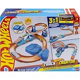 Hot Wheels Track Creator Boosted Jump Speedway Set &amp; Toy Car | Deluxe Track Set Building Box with Motorized Booster, With 1:64 Scale Vehicle, Speed Snap Track