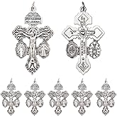 Cruz Del Perdon Catolica Pardon Crucifix Rosary Parts for Rosaries Catholic, Catolicos Cruz Del Perdon Catolica Crucifix with St Benedict Medal and Milagrosa Medal, Bulk Pack of 5