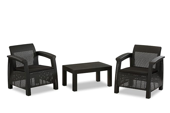 Amazon.de: Gartenmöbelset 3-tlg., für Balkon und kleine Terrassen, inkl