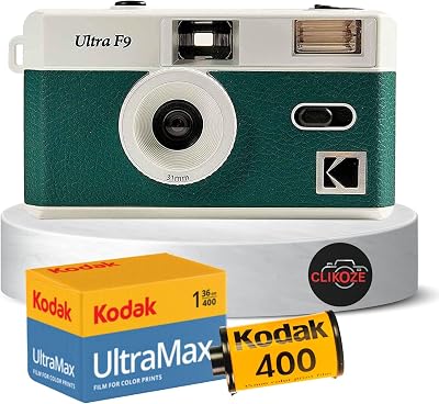 Clikoze Reusable Film Camera Bundle Kodak Ultra F9 35mm Ultramax 36ex