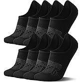 FITRELL No Show Socks Womens Cotton Cushioned Athletic Ankle Low Cut Invisible Non Slip Socks 5-8 Pairs