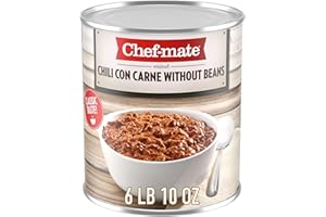 Chef-mate Beef Chili, Canned Chili with Meat, No Beans, 6 lb 10 oz (#10 Can Bulk)
