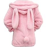YeeSupe Winter Fluffy Bunny/Bear Coat Hoodie With Ears&Tail For Women Men Winter Zip Jacket Cosplay Rabbit Sweater Jacket
