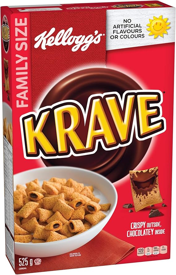 Kellogg's Krave Chocolatey Cereal Family Size 525 grams Amazon.ca Grocery