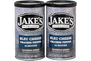 Jake's Nut Roasters - Bleu Cheese Cracked Pepper Almonds (2 Pack) Whole Dry Roasted Seasoned Flavored Almonds - High-Protein Snack with Blue Cheese & Black Pepper Flavor