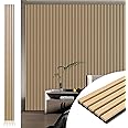 Art3d 4pcs-107 x 8in Slat Acoustic Panel for Wall and Ceiling, 3D Fluted Sound Absorbing Panel with Wood Finish, Oak