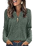 SAMPEEL V Neck Sweaters for Women Long Sleeve T