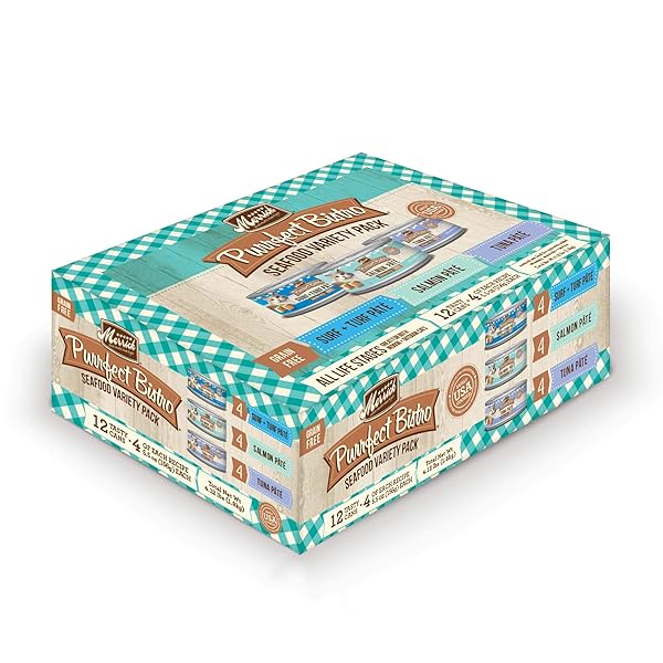 MERRICK PURRFECT BISTRO GRAIN FREE SEAFOOD WET CAT VARIETY PACK, 5.5 OZ.