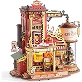 ROKR 3D Puzzle for Adults Christmas Style Dream Gift Factory Wooden Model Kit Luminous Factory DIY Dollhouse Kit Building wit