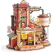 ROKR 3D Puzzle for Adults Christmas Style Dream Gift Factory Wooden Model Kit Luminous Factory DIY Dollhouse Kit Building wit