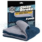 Chemical Guys, Clean Stroke Dual-Sided Glass Towels, 16 x 16 in, 2 Pack | Streak-free, lint-free dual-sided towels wipe glass and mirrors clear, scratch-safe for cars, trucks and home