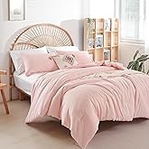 weigelia Pink Comforter Sets King Size Comforter Set 3 Piece Soft Microfiber Comforters Set for Women and Girls Blush Lightweight Alternative Comforter for All Season (1 Comforter, 2 Pillowcases)