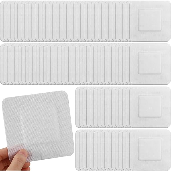 Nuanchu 50-Pack Island Dressing Bandages - 4x10 Inch Waterproof Gauze Pads With Adhesive Border