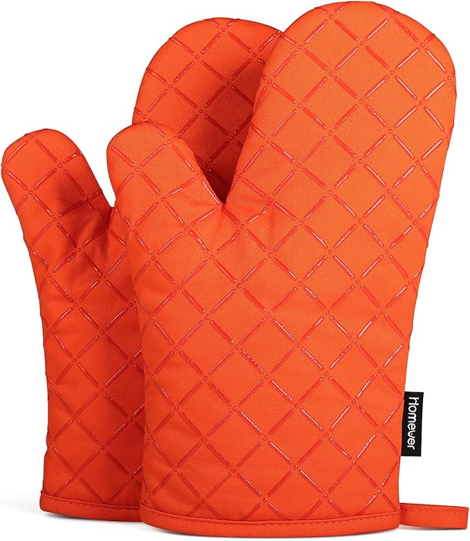 Homever Cotton Oven Glove with Silicone, Heat Resistant to 464° F