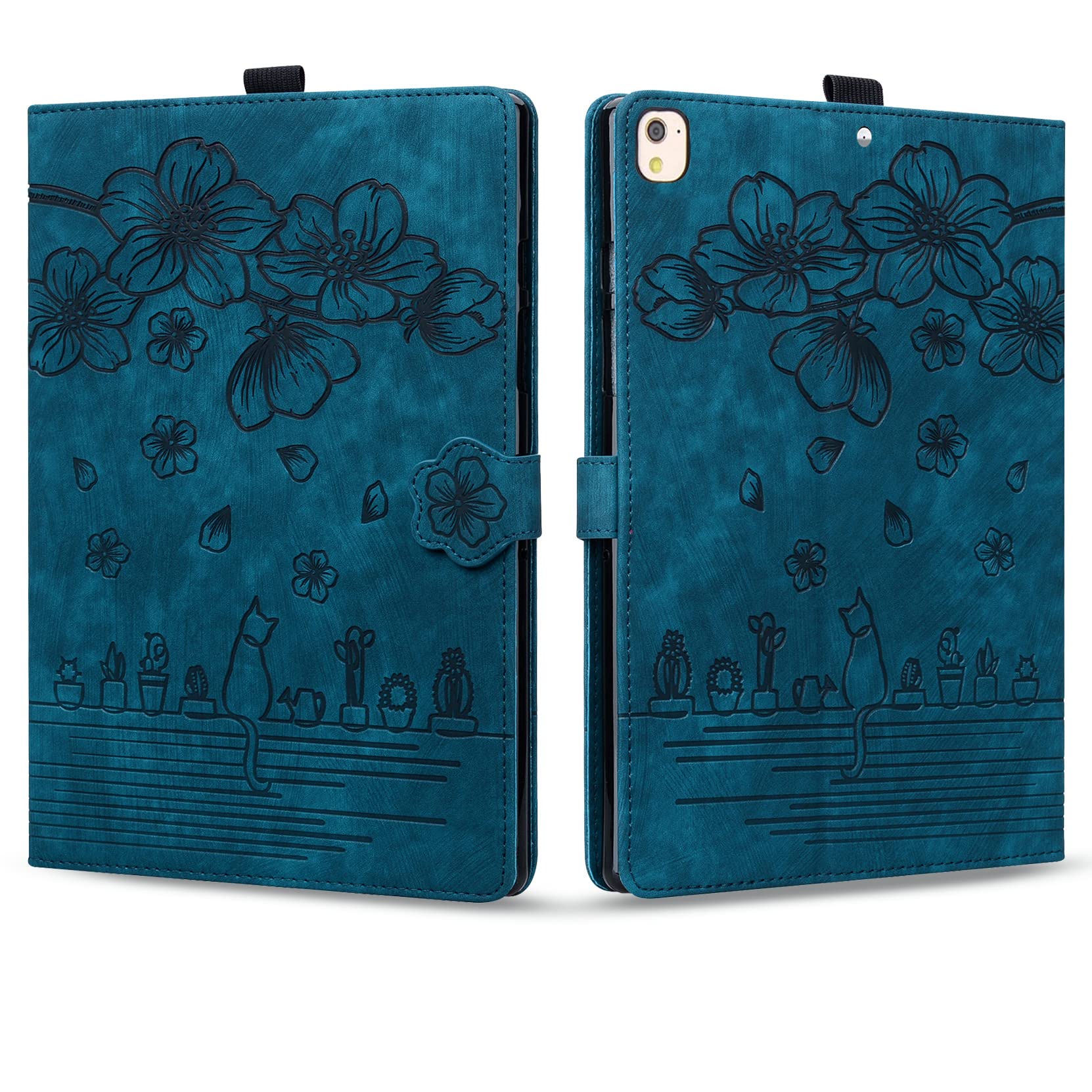 Rosbtib Case for iPad 9./8./7. Generation 10.2" 2021 2020 2019 Case, PU Leather Flip Cover with Card Slots Protective Tablet Case iPad 9/8/7/ ipad Air 2019 10.5", Blue