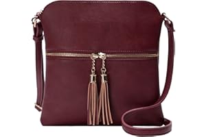 Solene Womens Lightweight Medium Crossbody Purse with Tassel, Perfect Size Crossbody Bags for Daily Use, travel