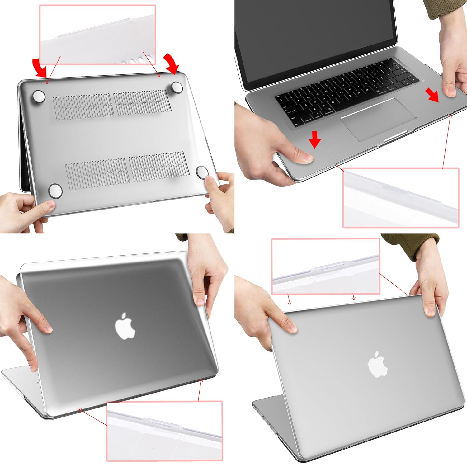 For 20182020 MacBook Air Pro 13" 16" Touch Clear Hard Shell Case