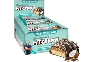 FITCRUNCH Snack Size Protein Bars, 6-Layer Baked Bar, 5g of Sugar & Soft Cake Core (9 Bars, Chocolate Coconut Almond)