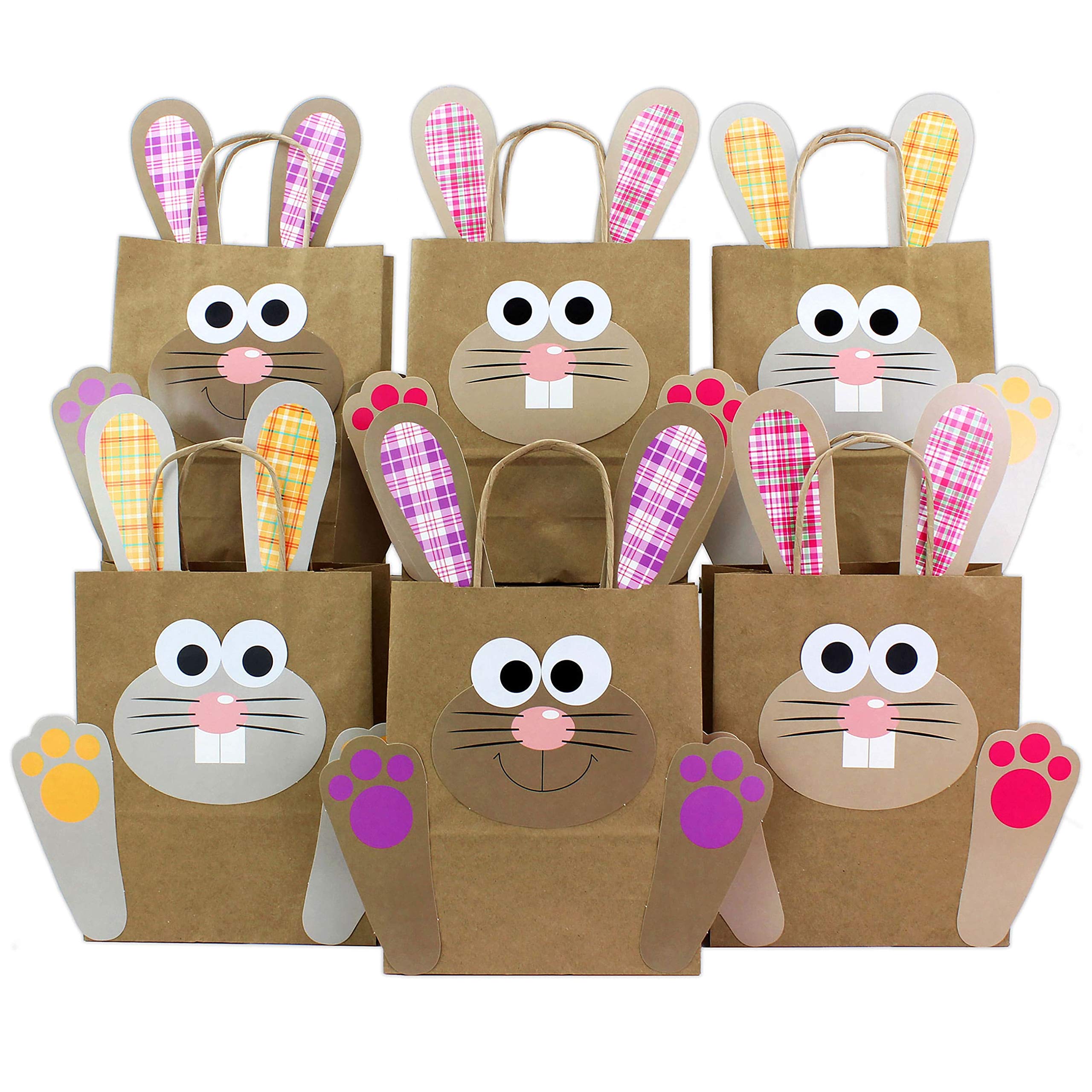 Papierdrachen DIY Easter gift bags with Easter Bunny in orange pink purple to fill yourself - for the packaging of gifts for children and adults